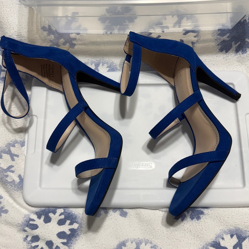Royal Blue Strappy High Heels